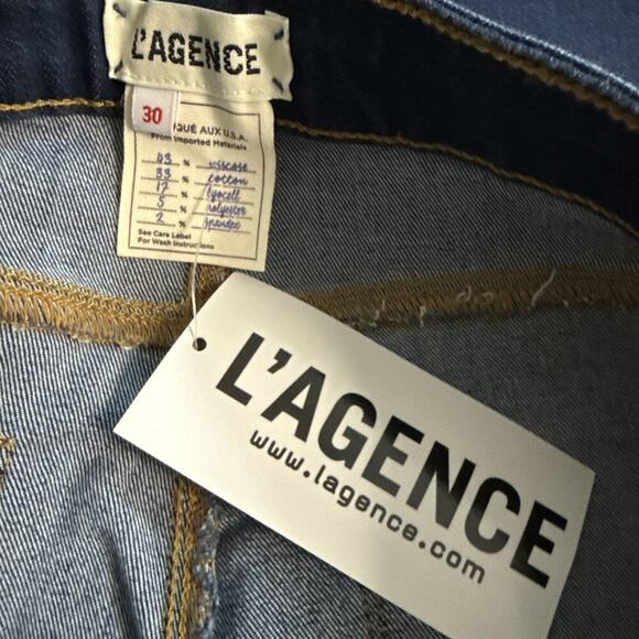 L’AGENCE Margot High Rise Skinny Jeans Size 30 Baltic Wash Stretch USA New - Picture 8 of 14